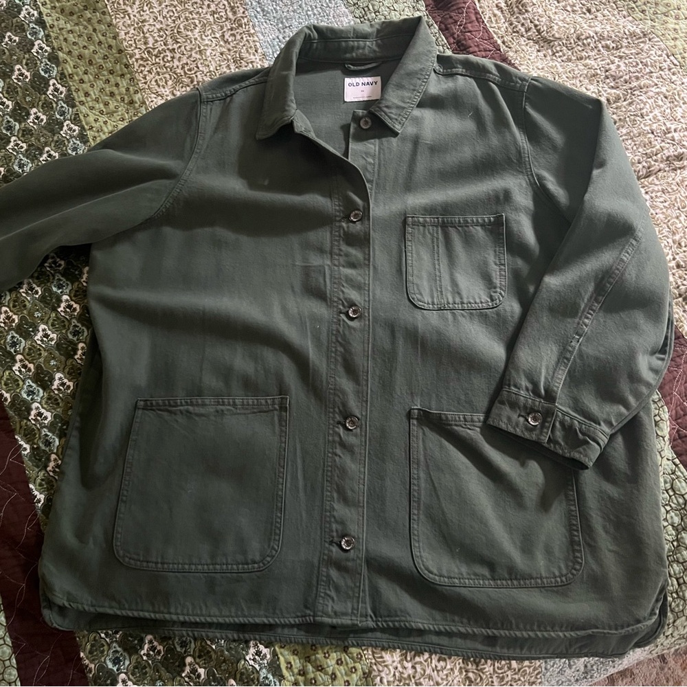 Basically brand new - green utility jacket from Old Navy
